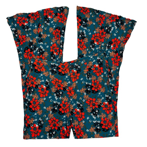 Free People Bell Bottom Pants Womens Size XS Floral Flare Palazzo Boho Hippie - Picture 5 of 14